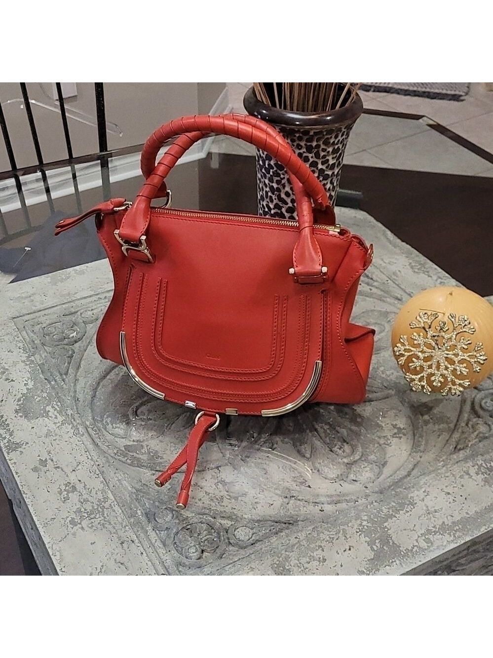 CHLOE MARCIE RED SATCHEL